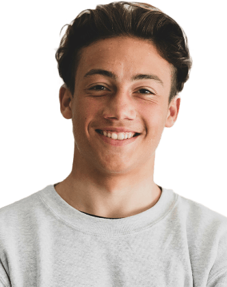 Young man with healthy smile after dentistry for teens