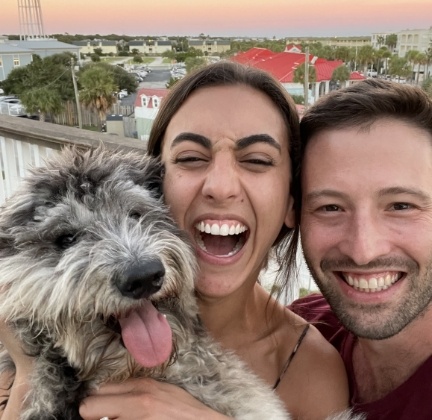 Doctor Tadross her fiance and their dog