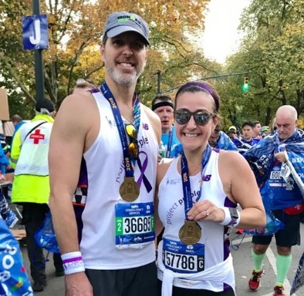Doctor Mazzawi and her husband at a fun run event