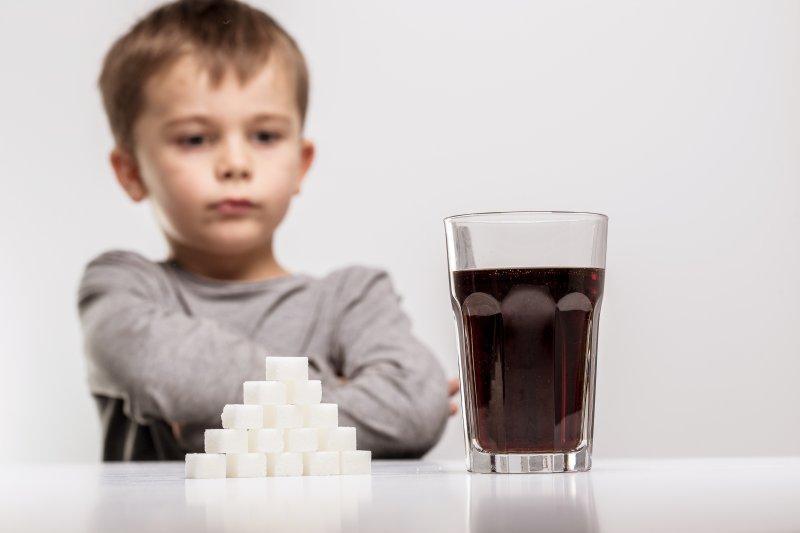 Child patient looking at sugar substitutes