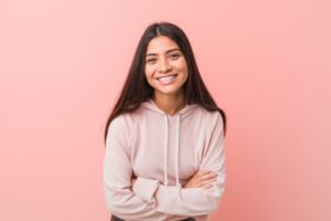 Smiling teen girl.
